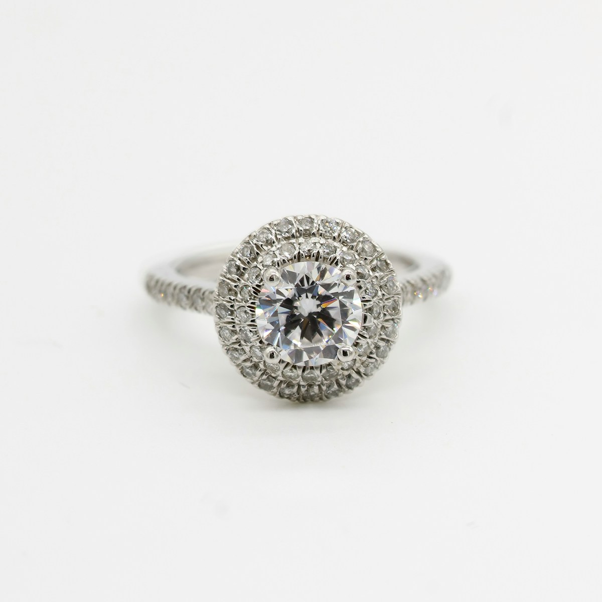 silver and diamond studded ring